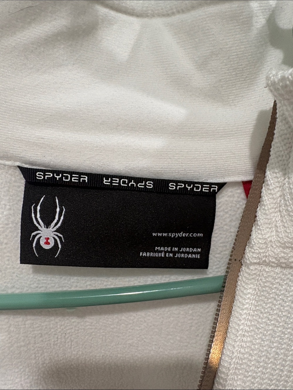 Spyder Women's White Full-Zip Jacket with Tan Trim - Picture 2 of 4